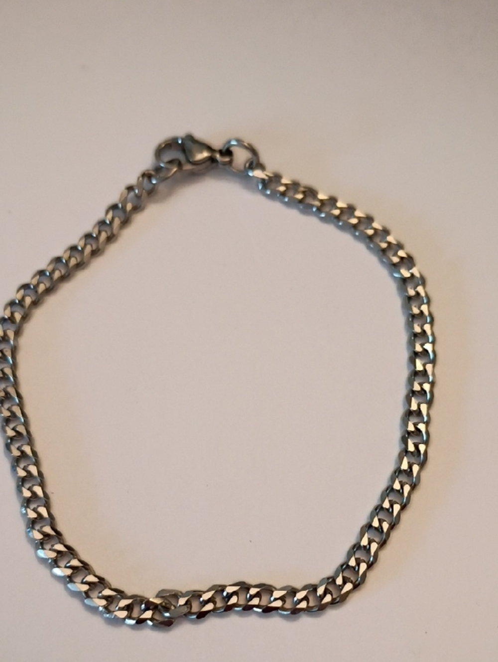 Sterling-Look Silver Curb Chain Bracelet